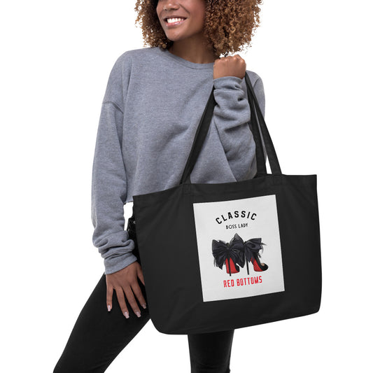 Classic Boss Lady Large organic tote bag - Fearless Confidence Coufeax™