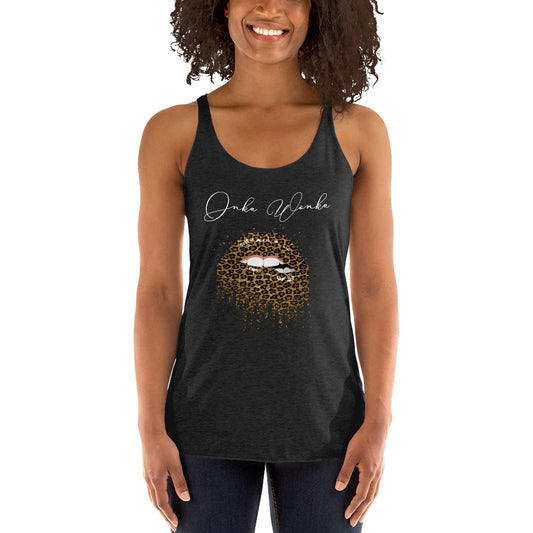 ONKA WONKA  LEOPARD LIPS Women's Racerback Tank - Fearless Confidence Coufeax™