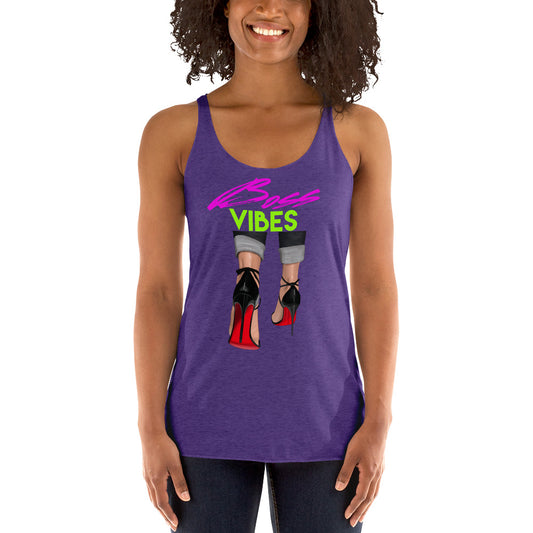 Boss Vibes Women's Racerback Tank - Fearless Confidence Coufeax™