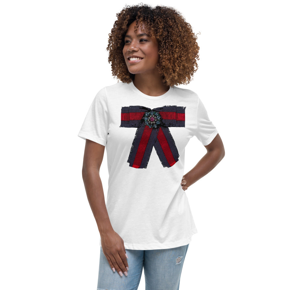 Women's Bow Relaxed T-Shirt - Fearless Confidence Coufeax™