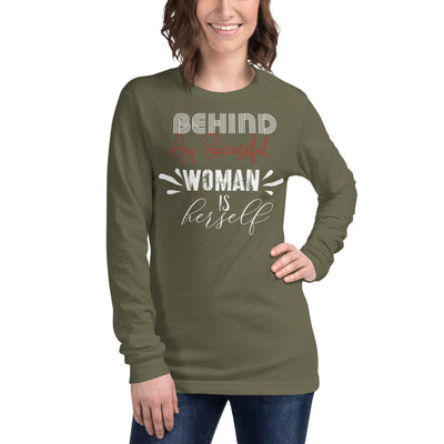 BEHIND EVERY SUCCESSFUL WOMAN Long Sleeve Tee - Fearless Confidence Coufeax™