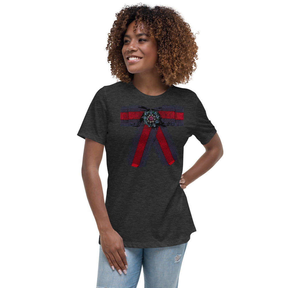 Women's Bow Relaxed T-Shirt - Fearless Confidence Coufeax™