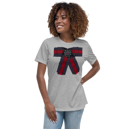 Women's Bow Relaxed T-Shirt - Fearless Confidence Coufeax™