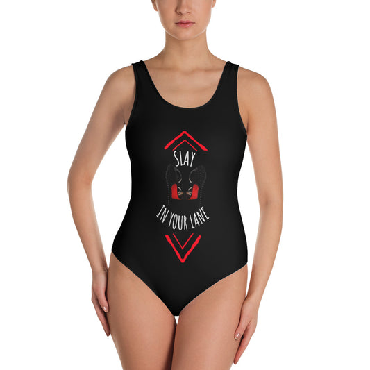 Slay In Your Lane One-Piece Swimsuit - Fearless Confidence Coufeax™