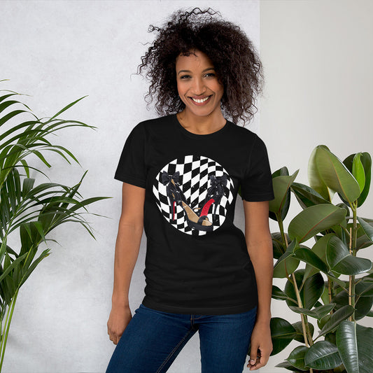 Red Bottoms Checkerd T-Shirt - Fearless Confidence Coufeax™