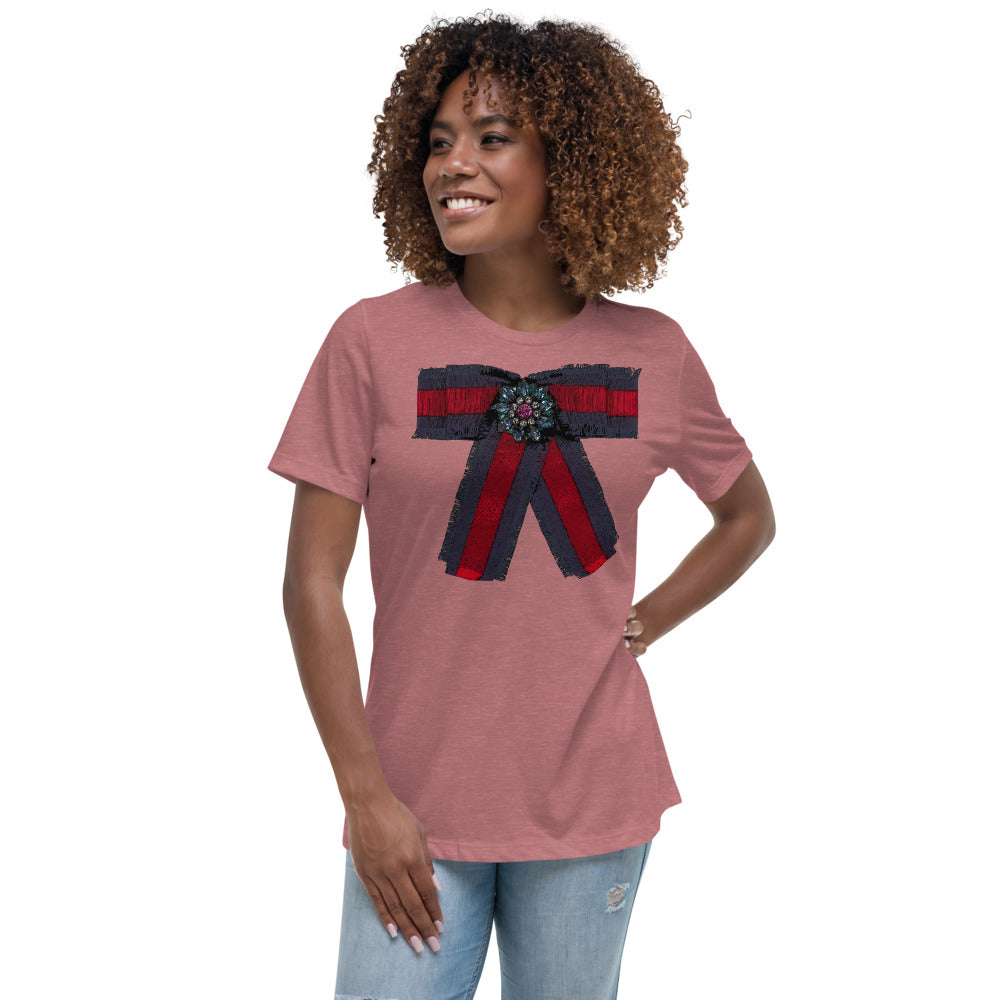 Women's Bow Relaxed T-Shirt - Fearless Confidence Coufeax™