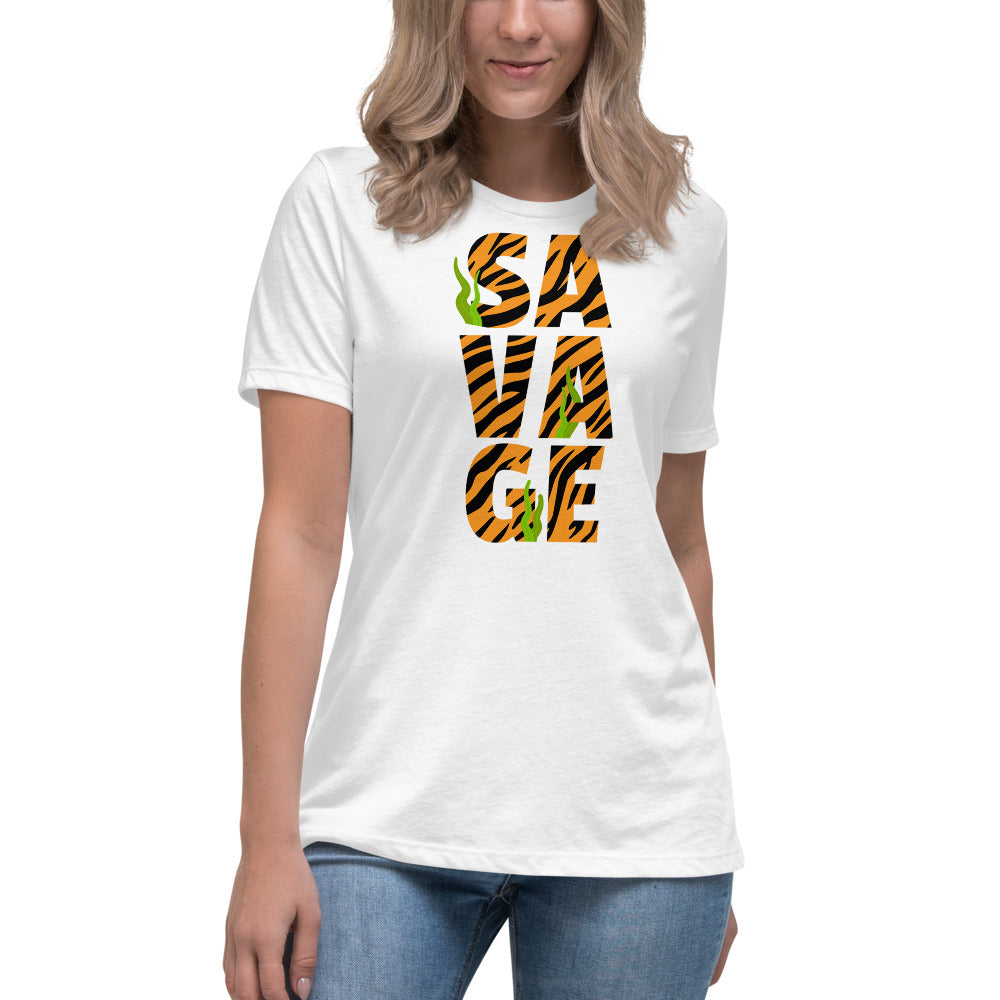 SAVAGE SINGLE & SEXY Women's Relaxed T-Shirt - Fearless Confidence Coufeax™