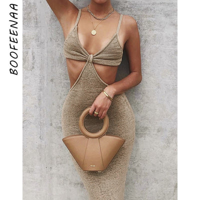 Cut Out Backless Knitted Maxi Dress - Fearless Confidence Coufeax™