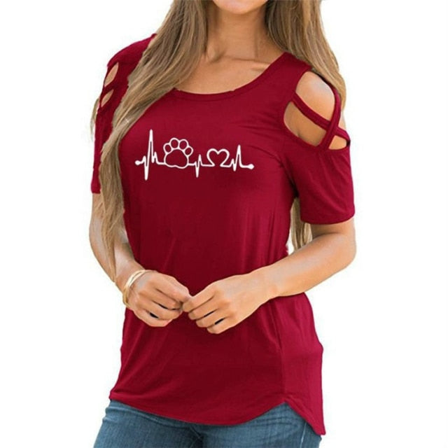 Fashion Lovely Heart Tshirt - Fearless Confidence Coufeax™