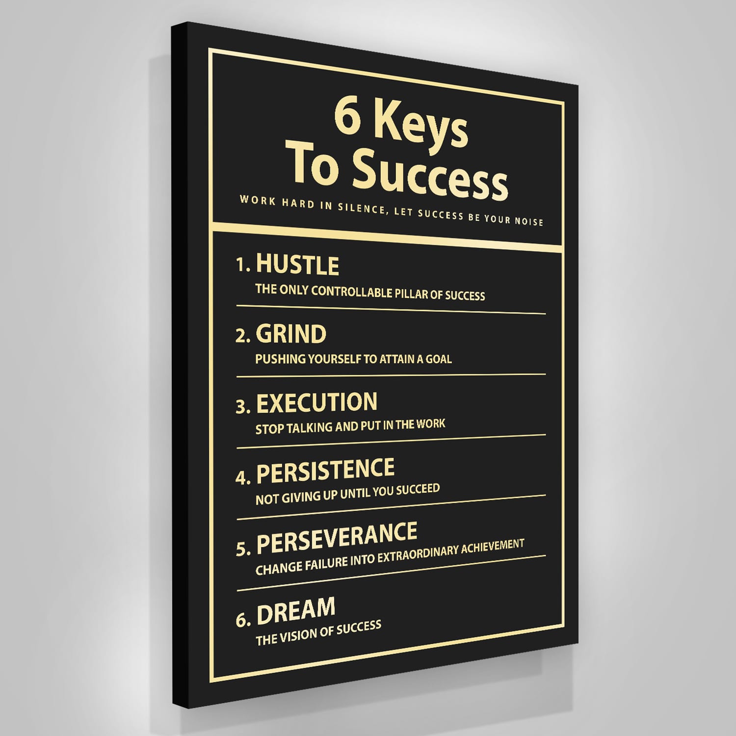 6 Keys To Success Quotes Motivational Posters - Fearless Confidence Coufeax™