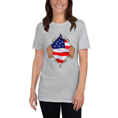 DIEHEART AMERICAN JULY 4TH Short-Sleev T-Shirt - Fearless Confidence Coufeax™