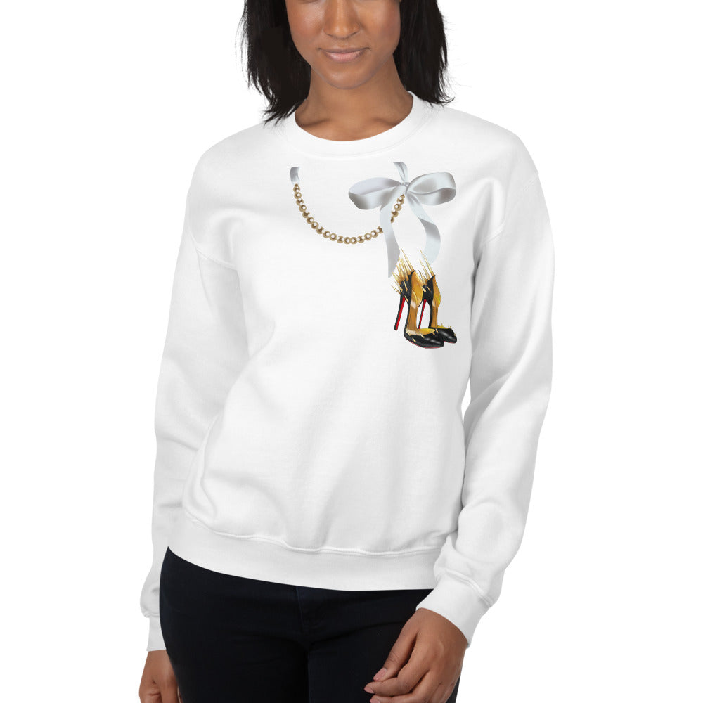 Pearl Necklace Sweatshirt - Fearless Confidence Coufeax™