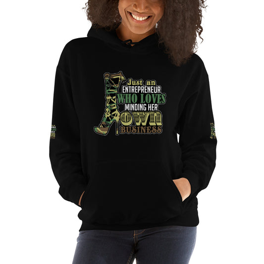 JUST AN ENTREPRENEUR MINDING HER OWN BUSINESS Hoodie - Fearless Confidence Coufeax™