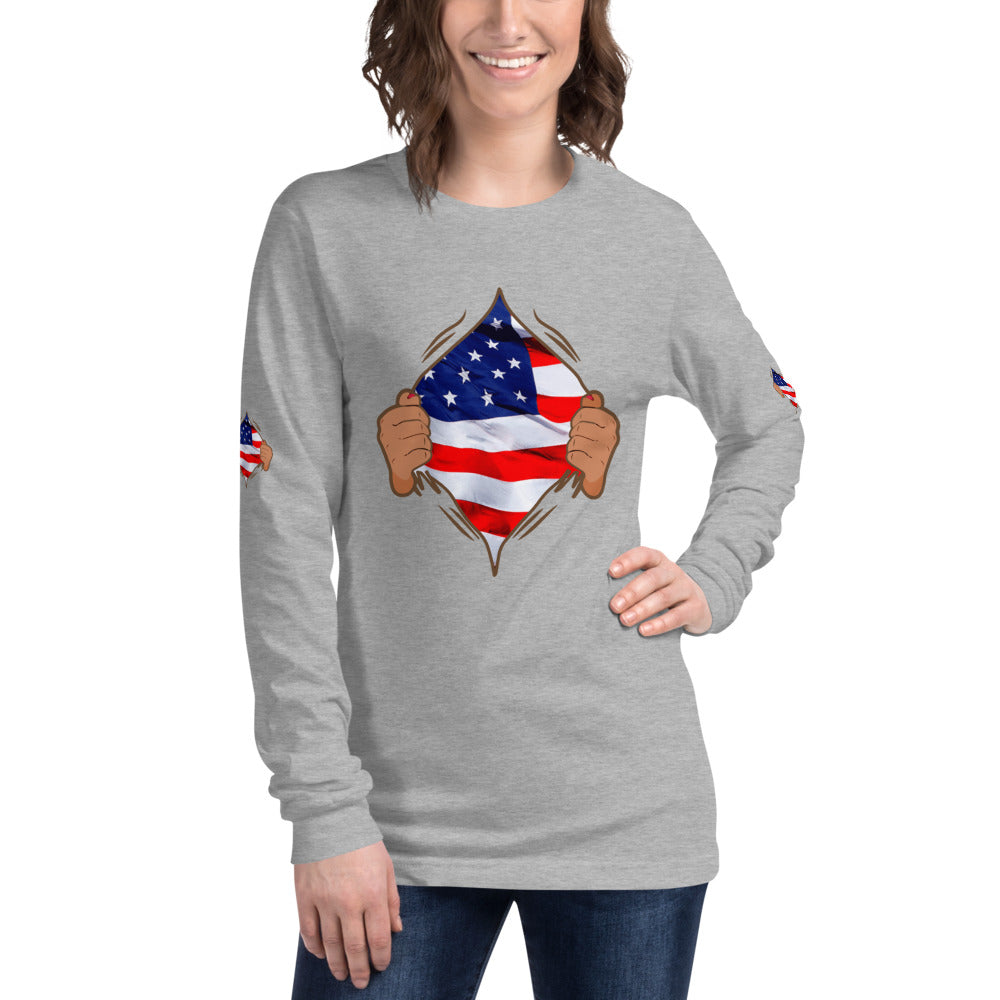 Dieheart American July 4th Long Sleeve Tee - Fearless Confidence Coufeax™