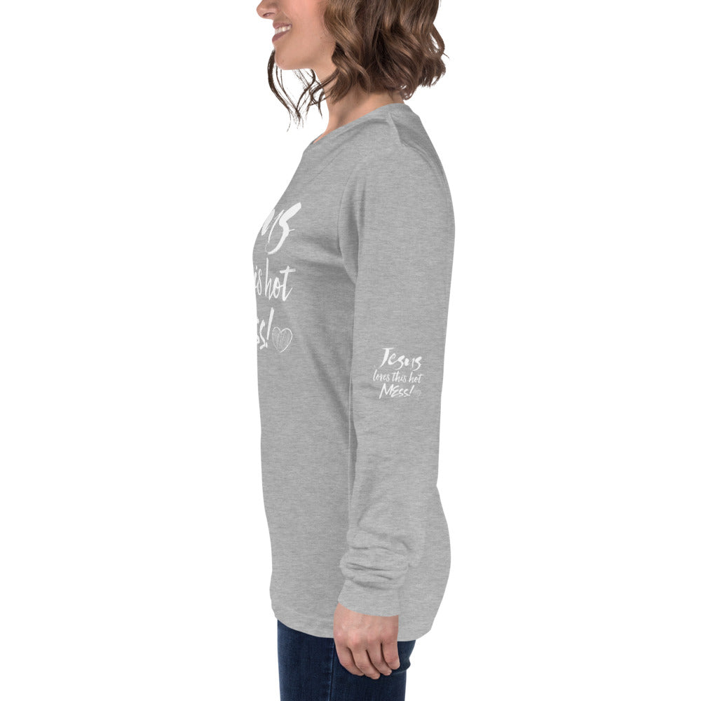 Jesus Loves This Hot Mess Long Sleeve Tee - Fearless Confidence Coufeax™