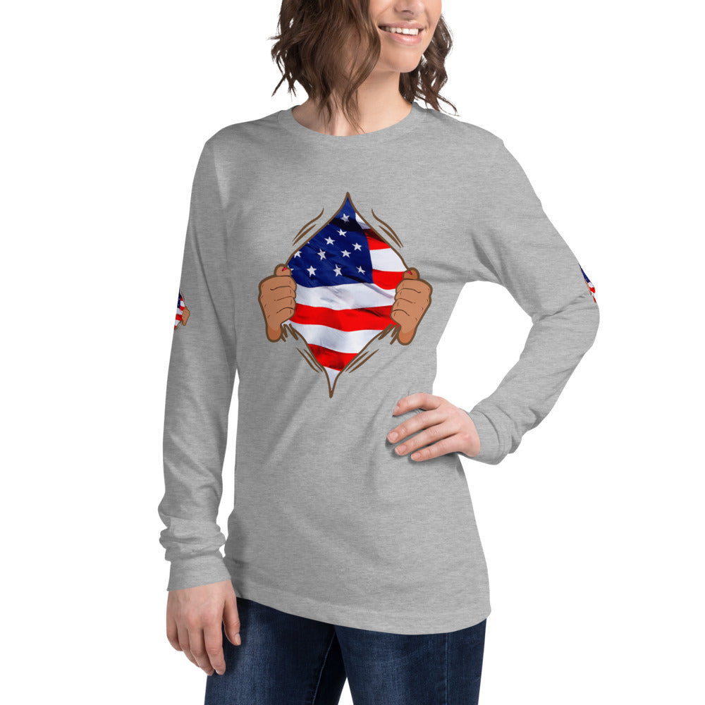 Dieheart American July 4th Long Sleeve Tee - Fearless Confidence Coufeax™