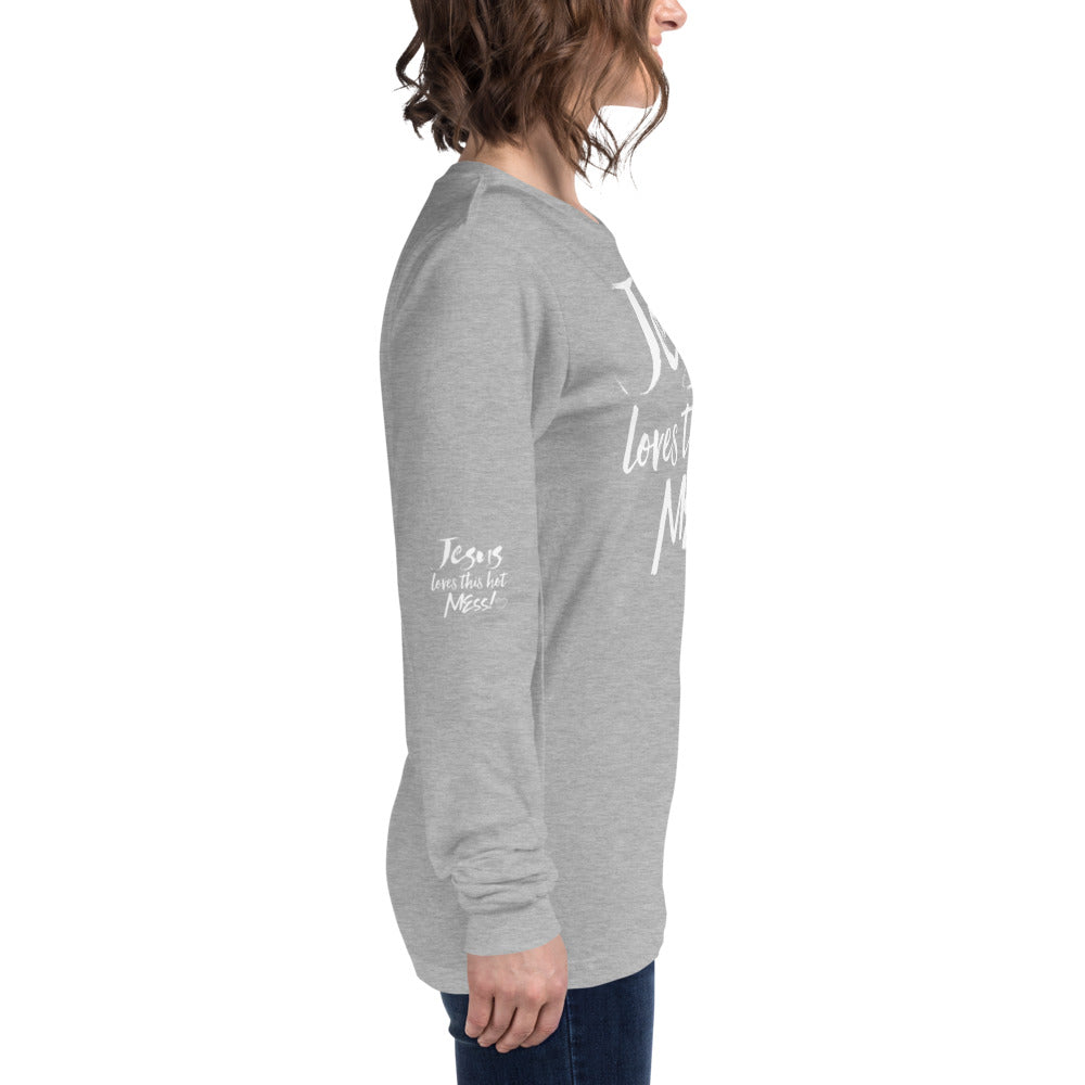 Jesus Loves This Hot Mess Long Sleeve Tee - Fearless Confidence Coufeax™