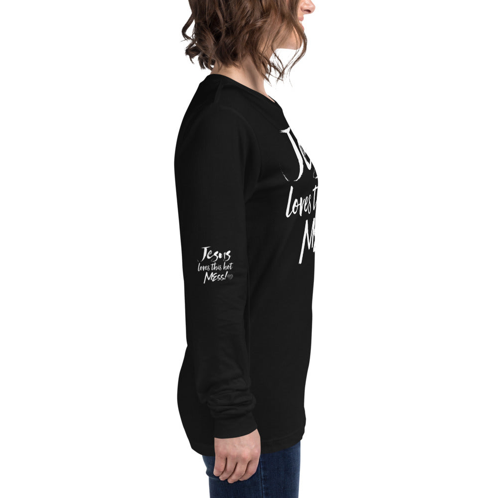 Jesus Loves This Hot Mess Long Sleeve Tee - Fearless Confidence Coufeax™