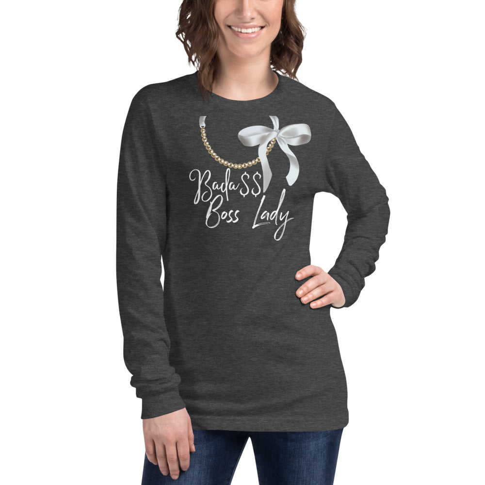 Pearl Necklace Long Sleeve Tee - Fearless Confidence Coufeax™