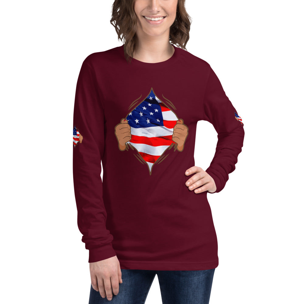 Dieheart American July 4th Long Sleeve Tee - Fearless Confidence Coufeax™