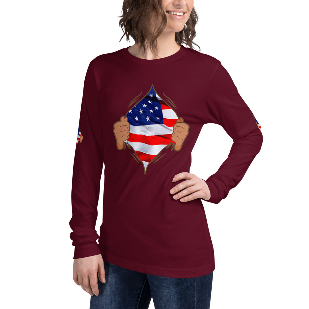 Dieheart American July 4th Long Sleeve Tee - Fearless Confidence Coufeax™