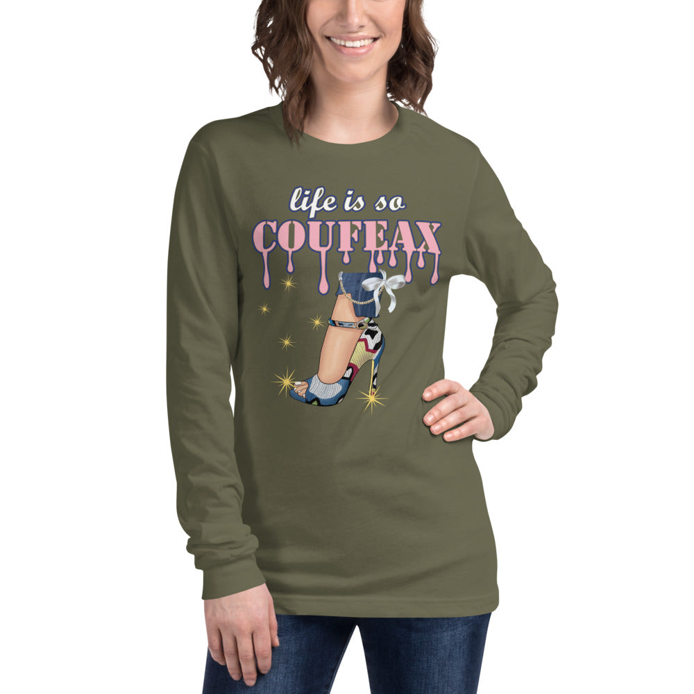 LIFE IS SO COUFEAX Long Sleeve Tee - Fearless Confidence Coufeax™