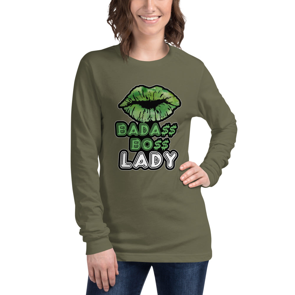 BADA$$  BO$$ LADY Long Sleeve Tee - Fearless Confidence Coufeax™