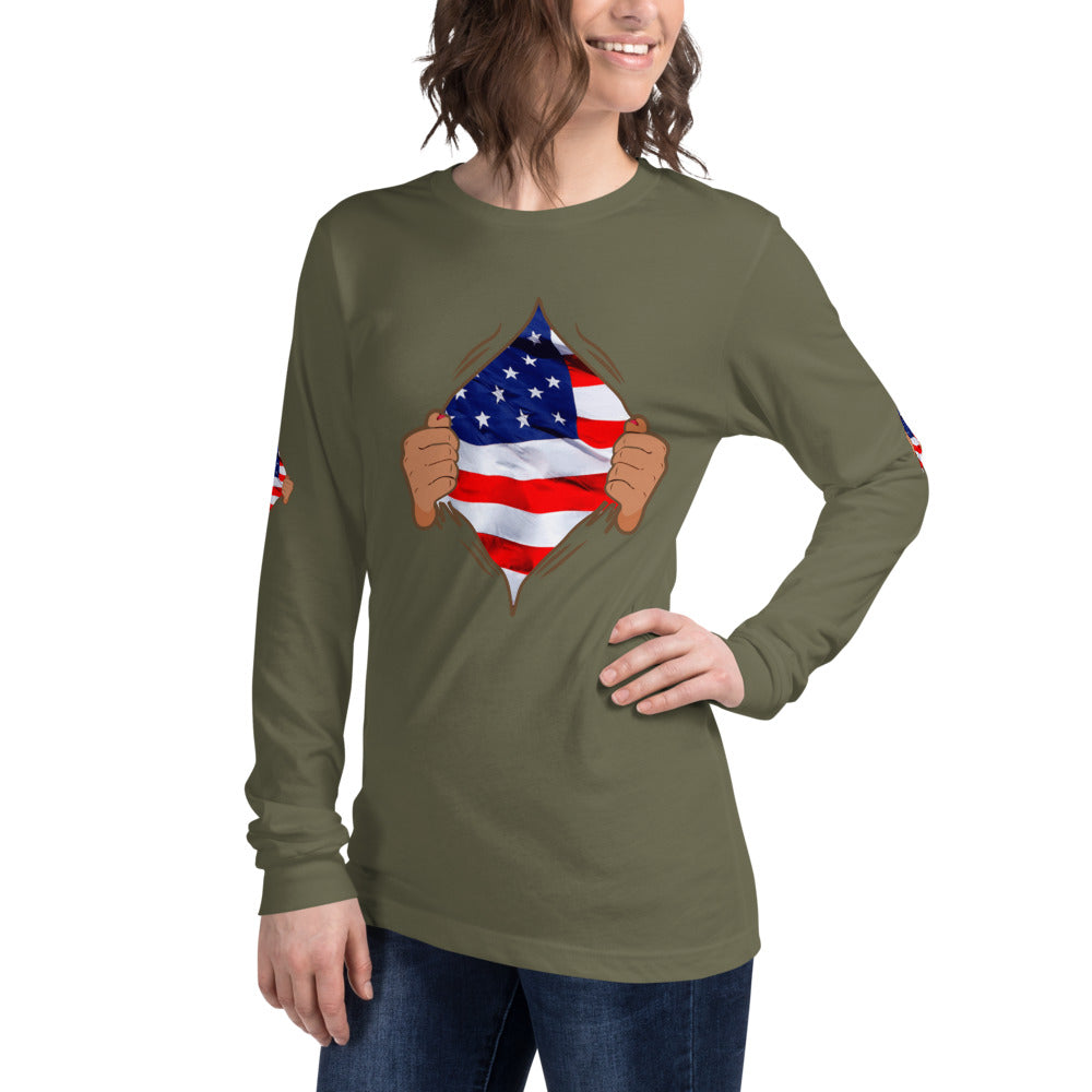 Dieheart American July 4th Long Sleeve Tee - Fearless Confidence Coufeax™