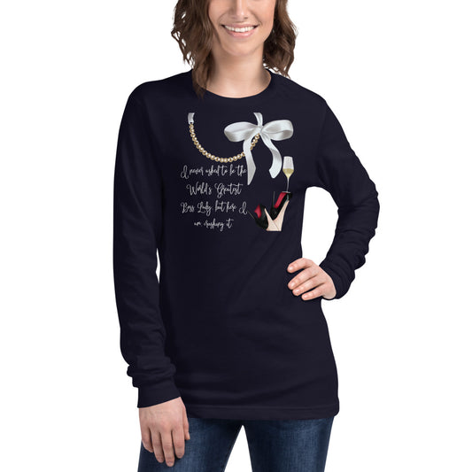 PEARL NECKLACE Long Sleeve Tee - Fearless Confidence Coufeax™