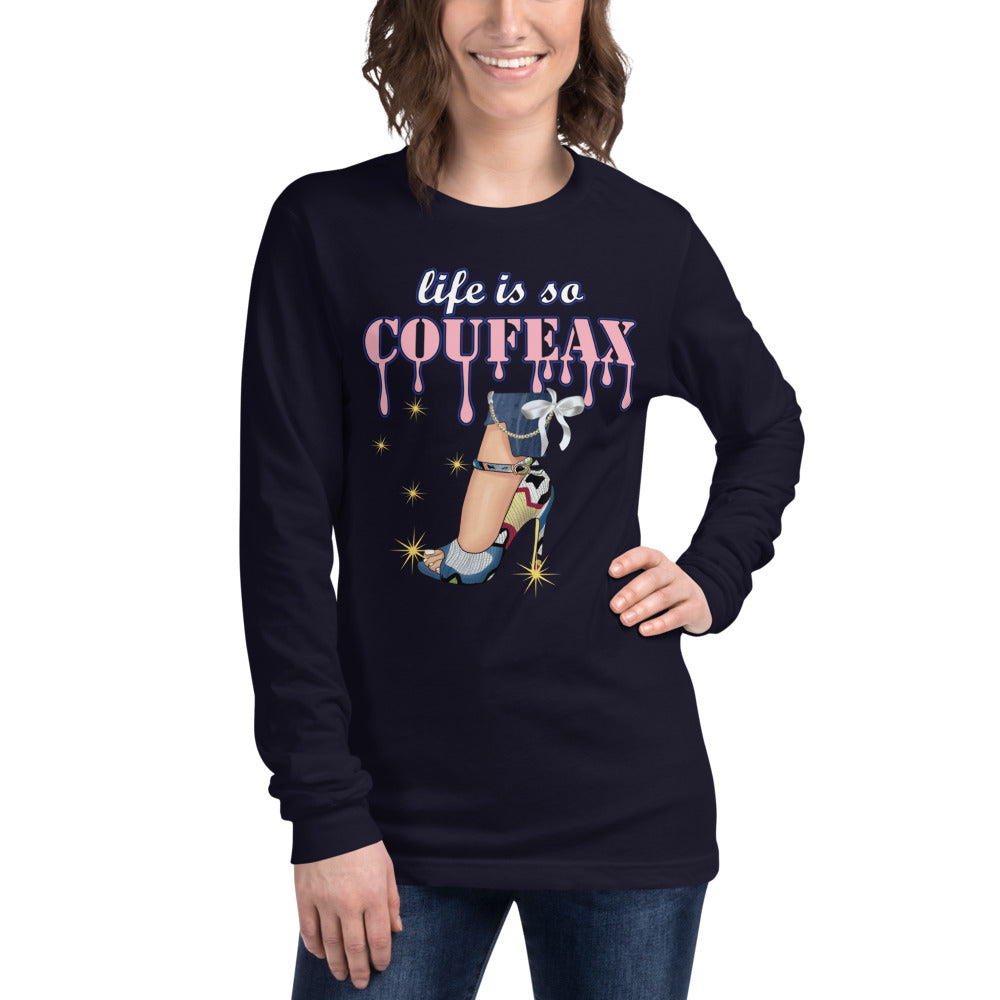 LIFE IS SO COUFEAX Long Sleeve Tee - Fearless Confidence Coufeax™