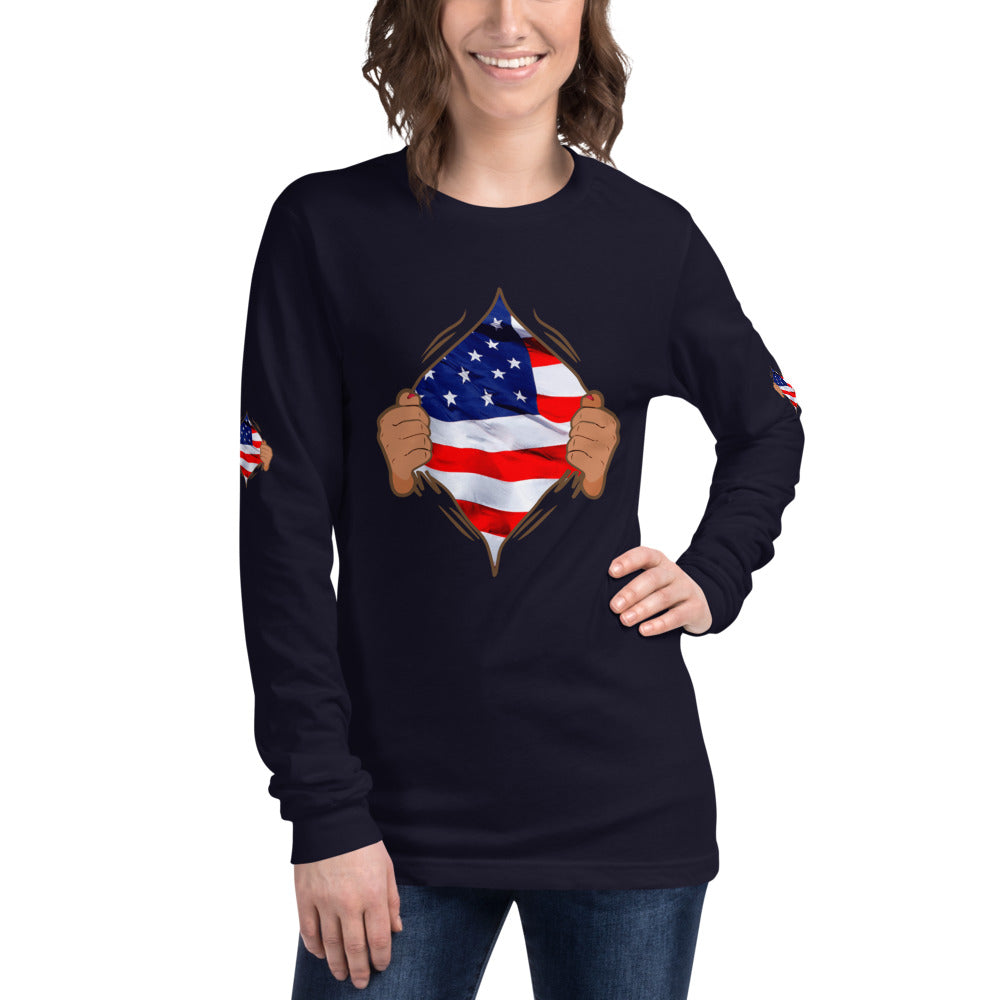 Dieheart American July 4th Long Sleeve Tee - Fearless Confidence Coufeax™