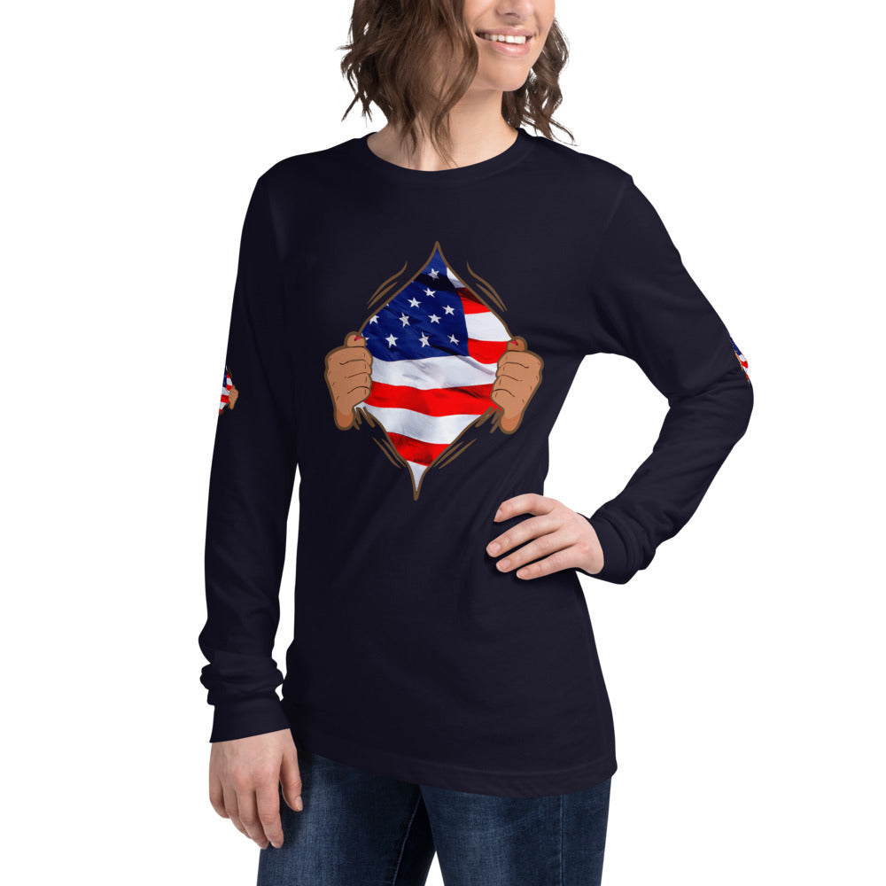 Dieheart American July 4th Long Sleeve Tee - Fearless Confidence Coufeax™