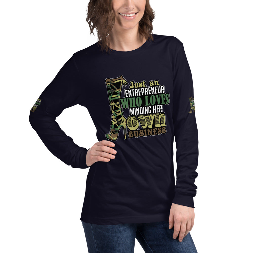 Just An Entrepreneur Minding Her Own Business Long Sleeve Tee - Fearless Confidence Coufeax™