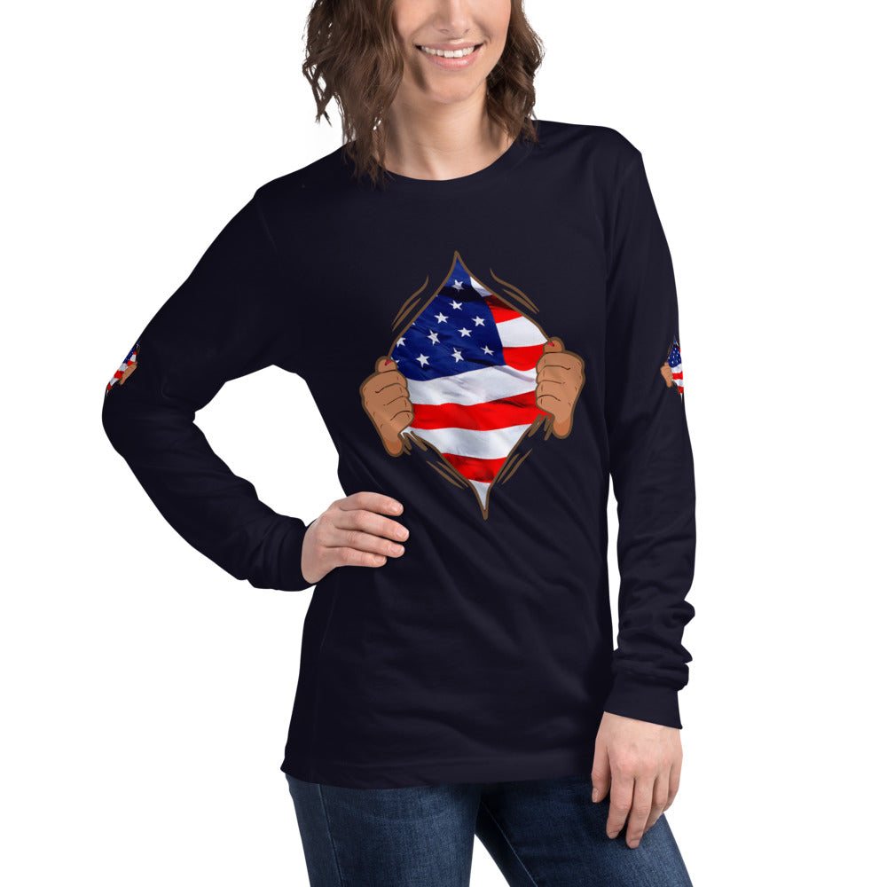 Dieheart American July 4th Long Sleeve Tee - Fearless Confidence Coufeax™