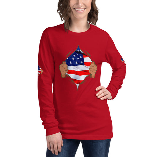 Dieheart American July 4th Long Sleeve Tee - Fearless Confidence Coufeax™