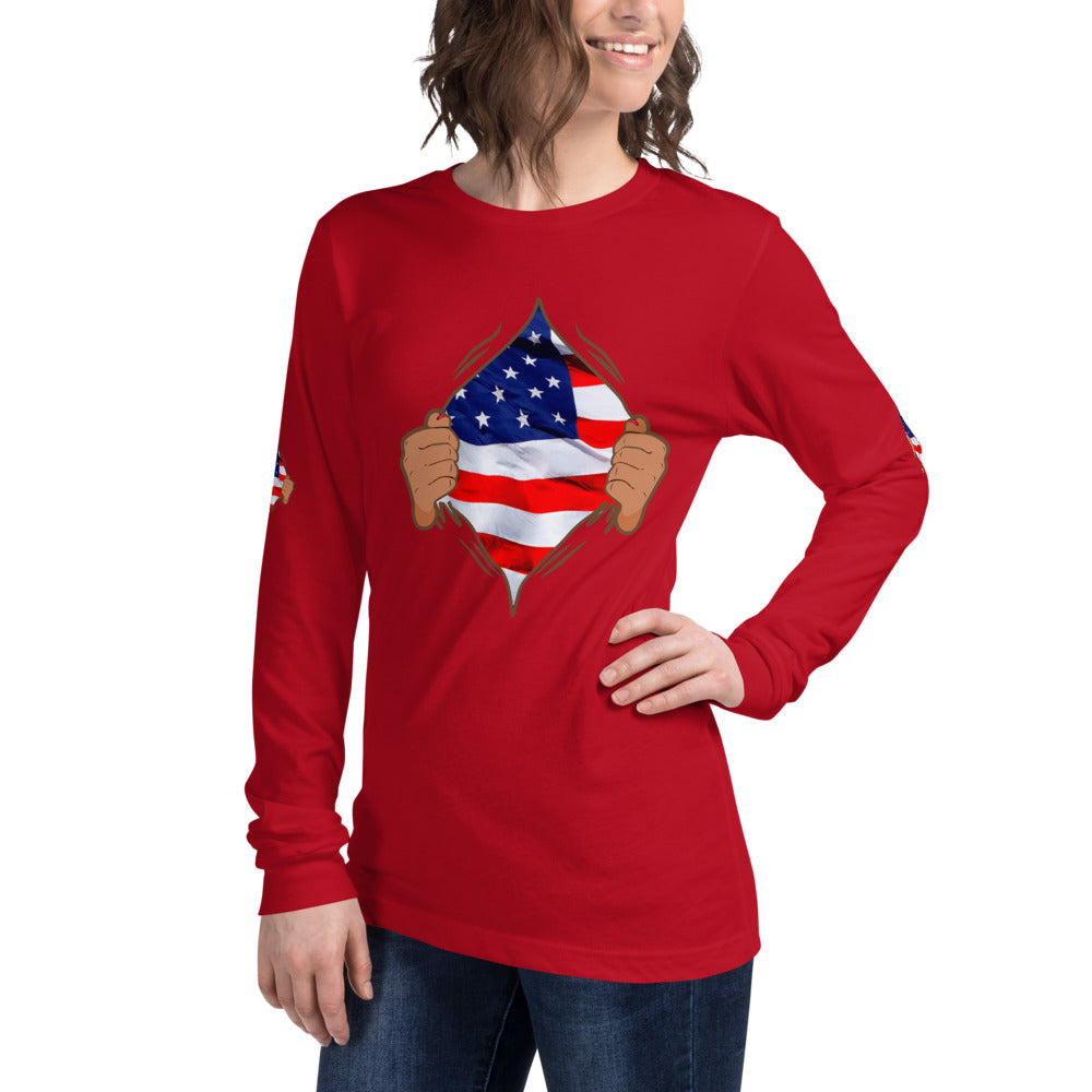 Dieheart American July 4th Long Sleeve Tee - Fearless Confidence Coufeax™