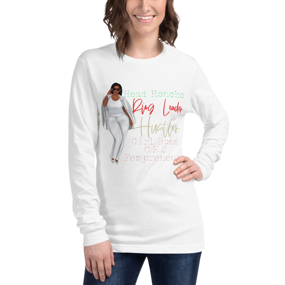 Boss Lady Status Long Sleeve Tee - Fearless Confidence Coufeax™