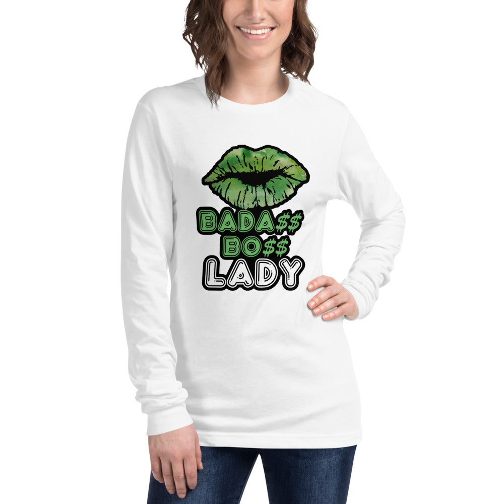 BADA$$  BO$$ LADY Long Sleeve Tee - Fearless Confidence Coufeax™