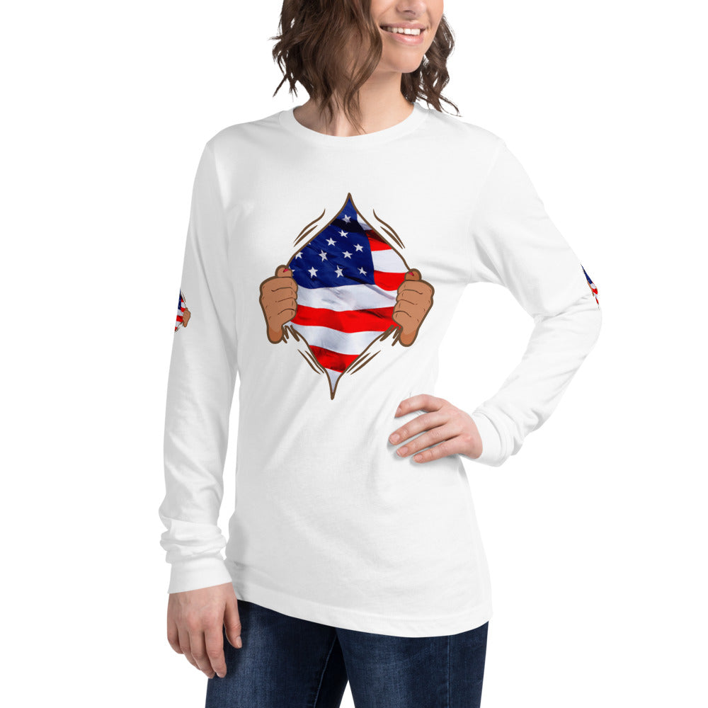 Dieheart American July 4th Long Sleeve Tee - Fearless Confidence Coufeax™