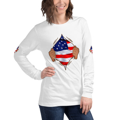 Dieheart American July 4th Long Sleeve Tee - Fearless Confidence Coufeax™