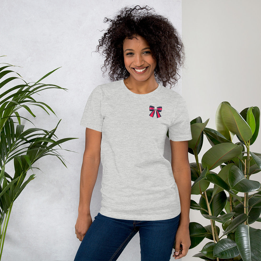 Pearl Colorblock Pocket  Bow T-Shirt - Fearless Confidence Coufeax™