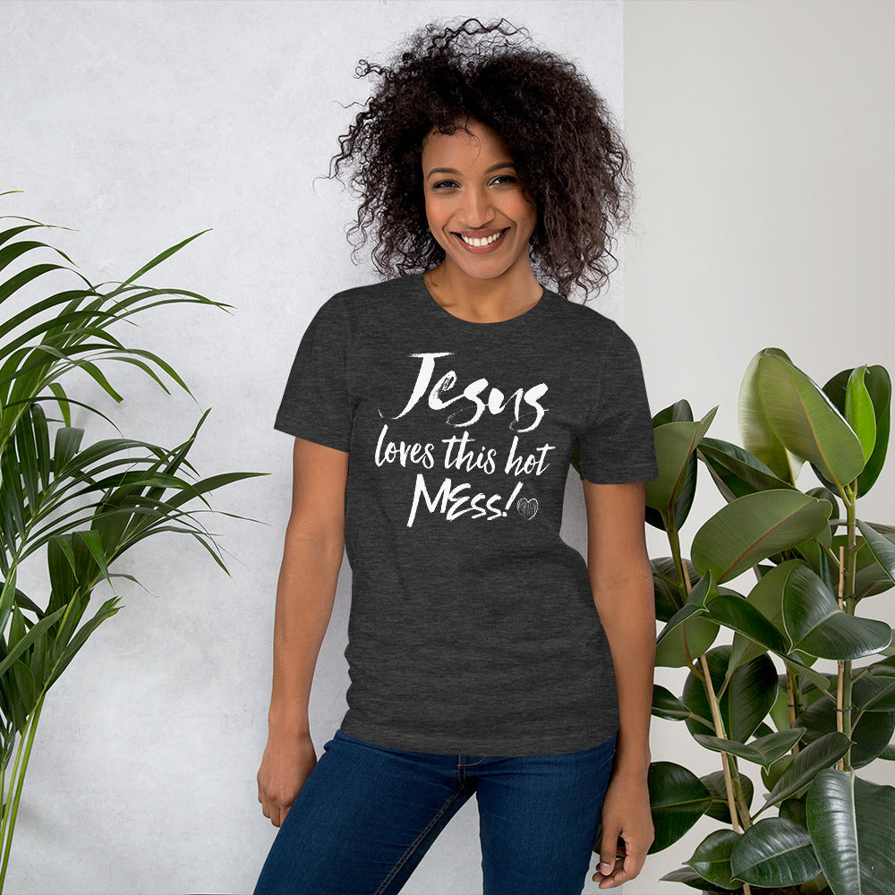 Jesus Loves This Hot MessShort-Sleeve T-Shirt - Fearless Confidence Coufeax™