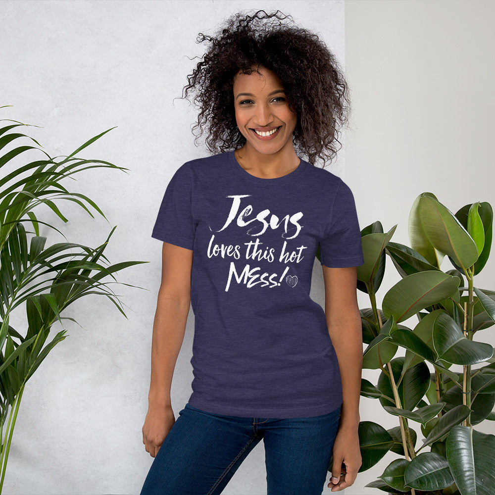 Jesus Loves This Hot MessShort-Sleeve T-Shirt - Fearless Confidence Coufeax™