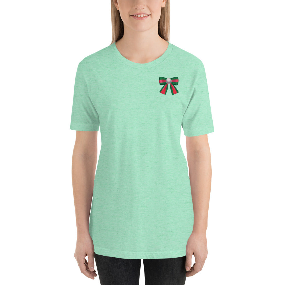 Pearl Ccolorblock Pocket Bow T-Shirt - Fearless Confidence Coufeax™