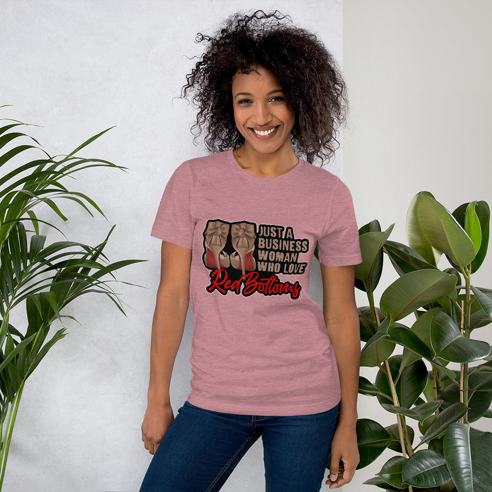 Just  Business Woman Who Loves Red Bottoms Short-Sleeve T-Shirt - Fearless Confidence Coufeax™