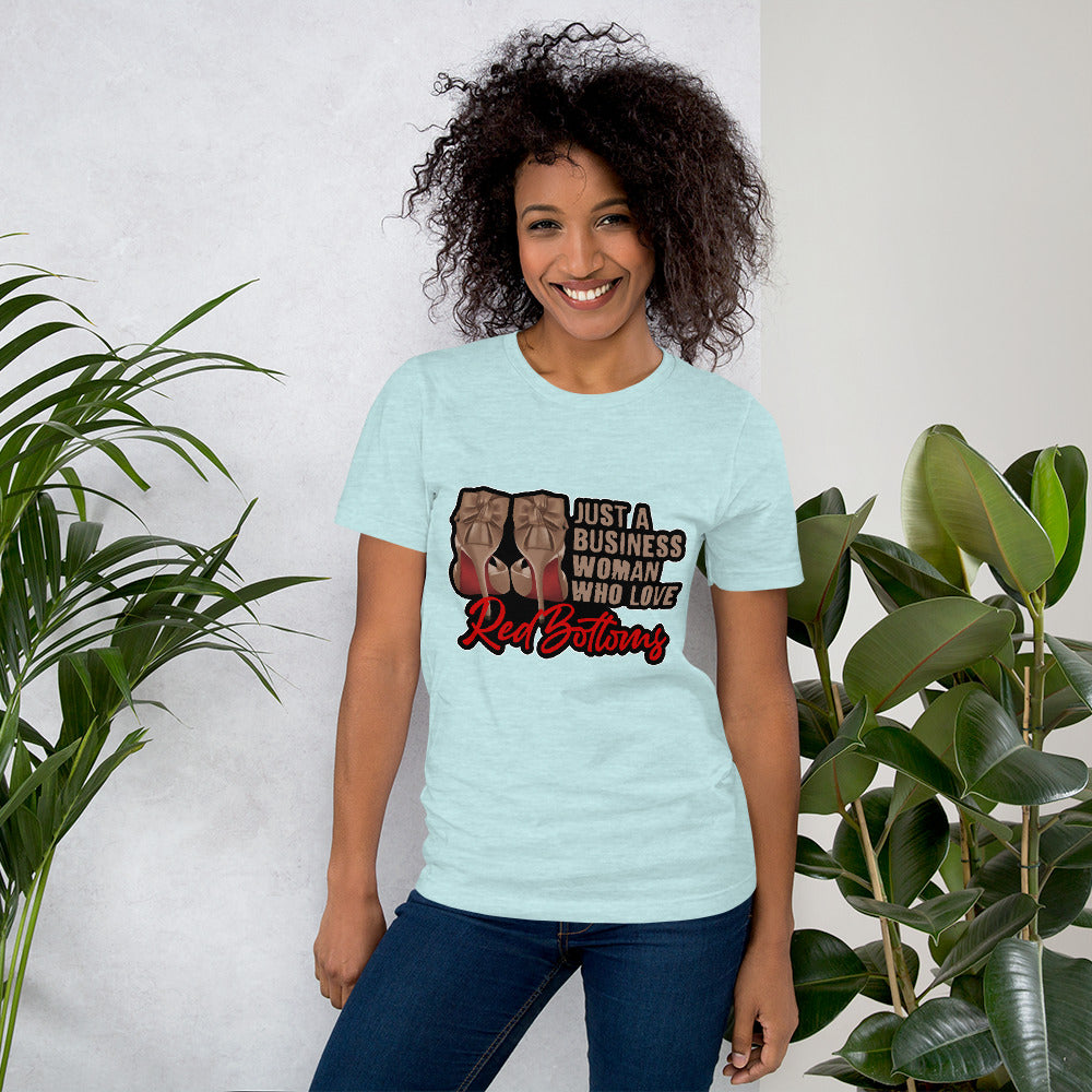 Just  Business Woman Who Loves Red Bottoms Short-Sleeve T-Shirt - Fearless Confidence Coufeax™