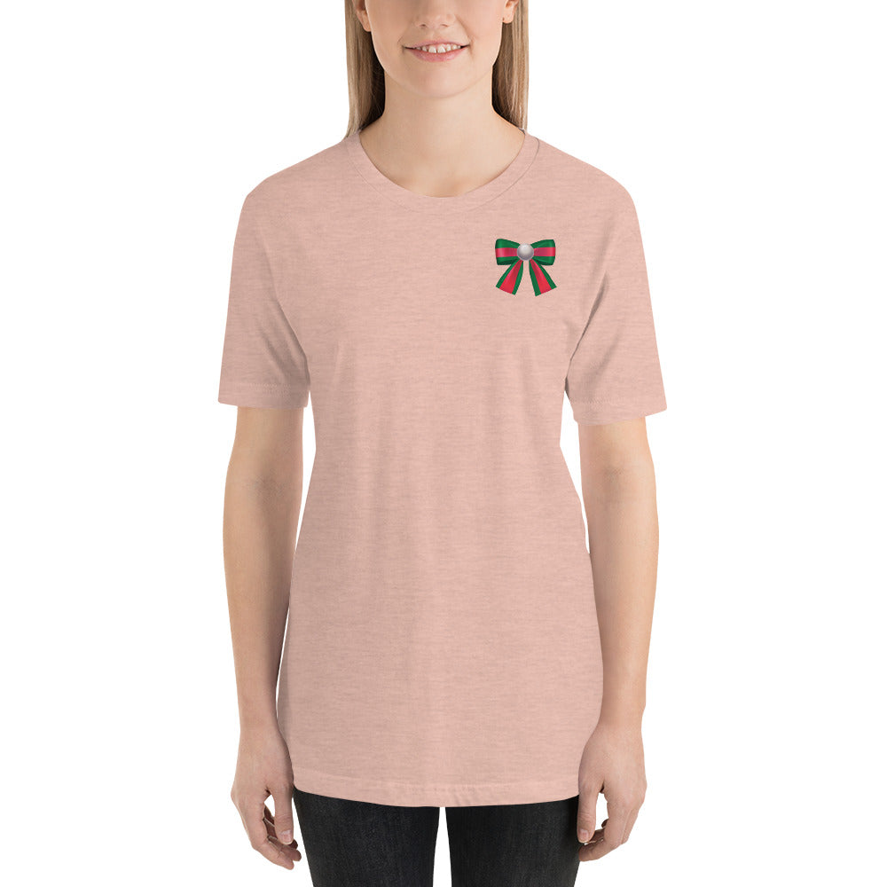 Pearl Ccolorblock Pocket Bow T-Shirt - Fearless Confidence Coufeax™