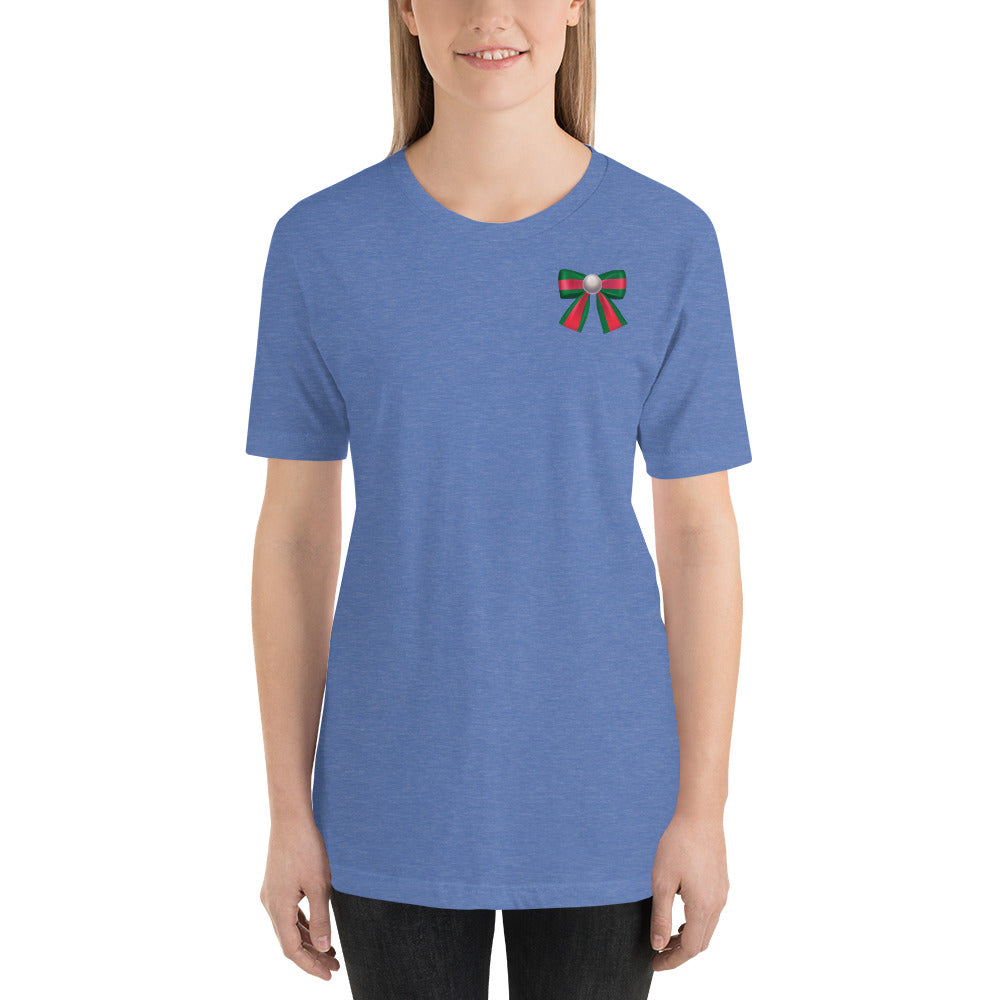 Pearl Ccolorblock Pocket Bow T-Shirt - Fearless Confidence Coufeax™