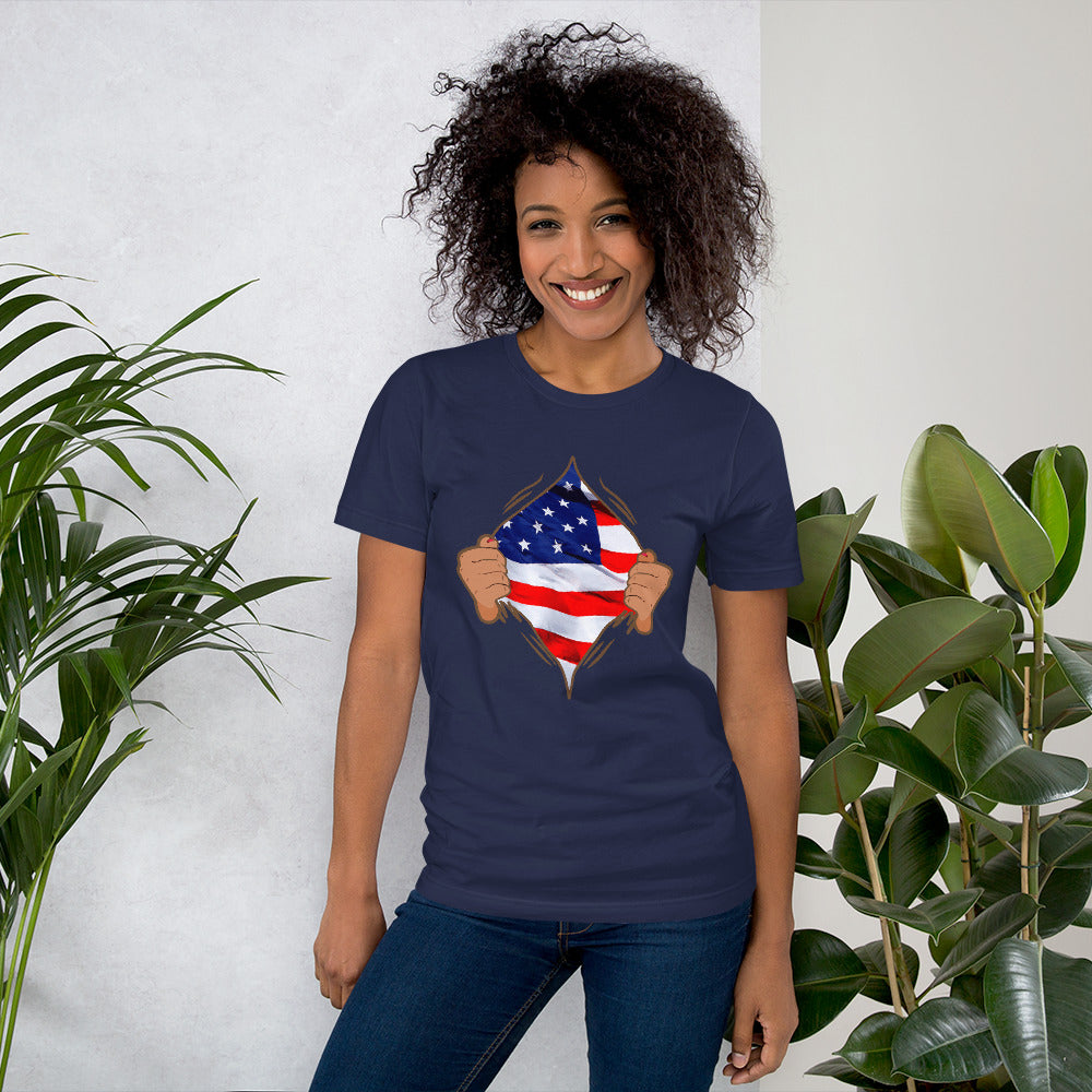 DIE HEART AMERICAN JULY 4TH Short-Sleev T-Shirt - Fearless Confidence Coufeax™