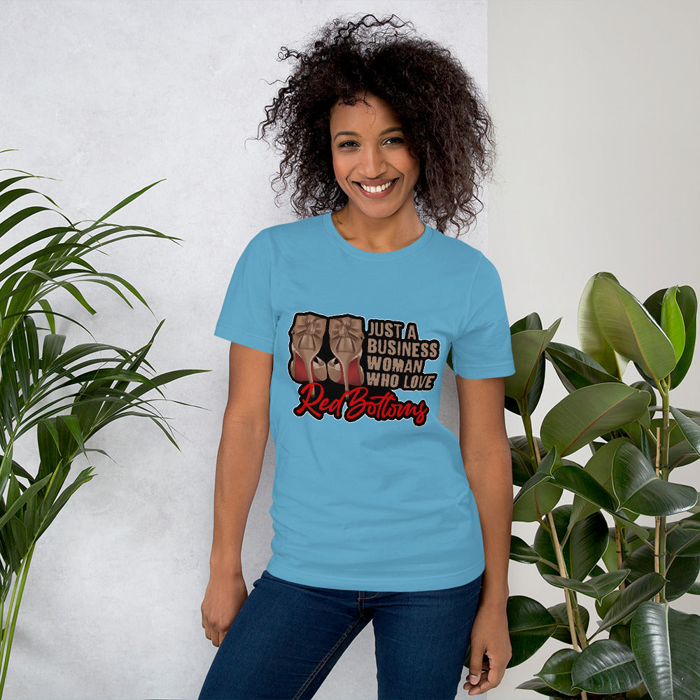 Just  Business Woman Who Loves Red Bottoms Short-Sleeve T-Shirt - Fearless Confidence Coufeax™